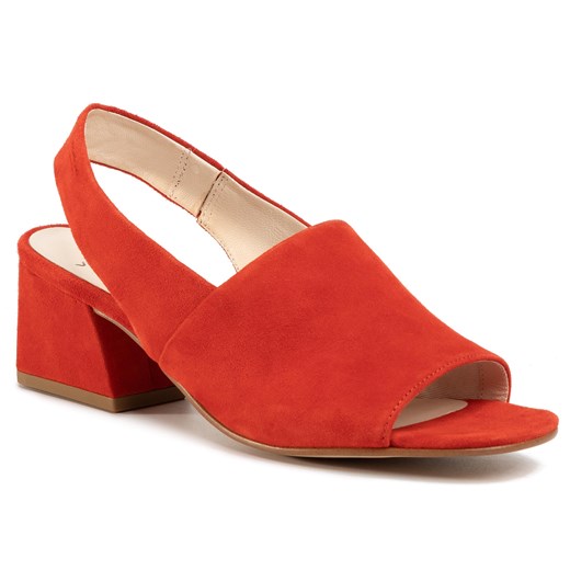 Vagabond sandały damskie casual czerwone na lato bez wzorów 