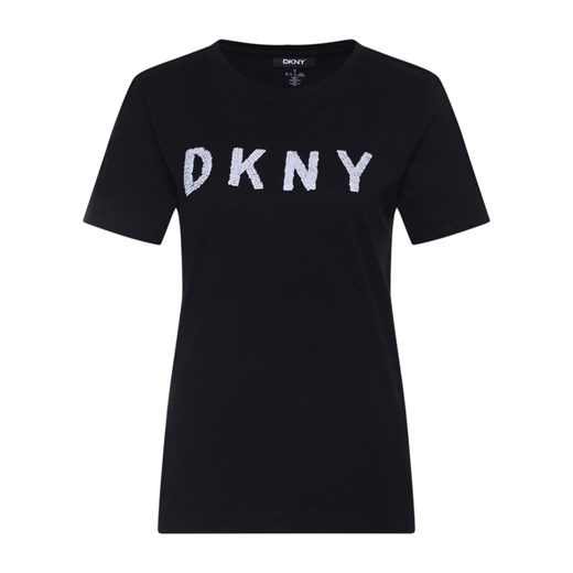 Bluzka damska DKNY z napisami z okrągłym dekoltem z krótkim rękawem 