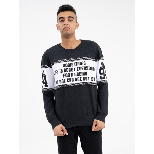 Bluza męska Plus Eighteen na jesień w stylu młodzieżowym z napisami 