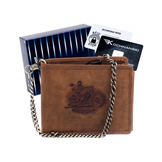 KOCHMANSKI portfel męski skórzany z łańcuchem dla motocyklisty 1318  Kochmanski Studio Kreacji®  Skorzany