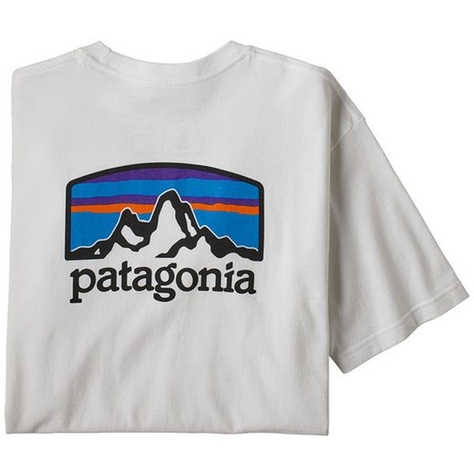 T-shirt męski Patagonia biały z krótkim rękawem 