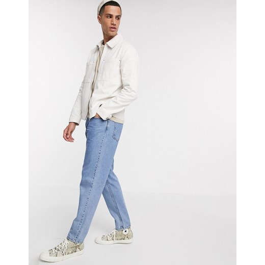 ASOS DESIGN – Kurtka jeansowa w kolorze ecru zapinana na zamek-Biały