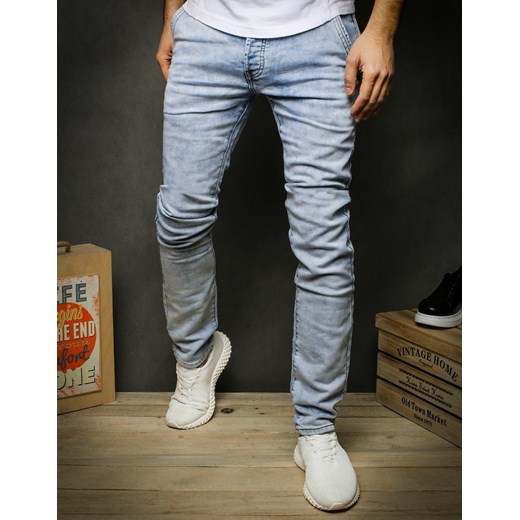 Dstreet jeansy męskie niebieskie z wiskozy 
