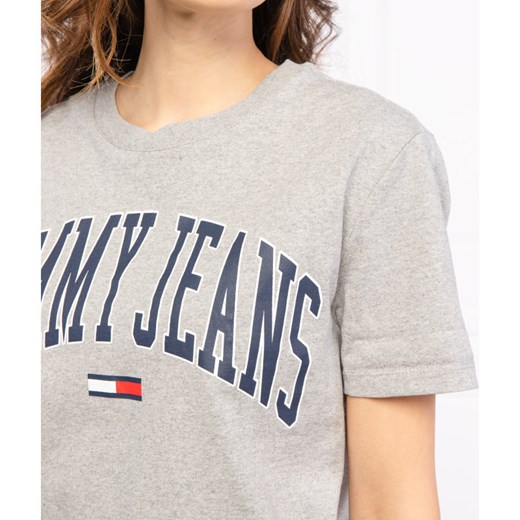 Bluzka damska Tommy Jeans na wiosnę z okrągłym dekoltem młodzieżowa z krótkim rękawem 