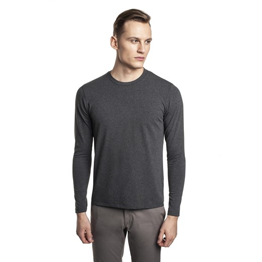 BLUZA CINISI Z OKRĄGŁYM DEKOLTEM GRAFIT ze sklepu Recman w kategorii Bluzy męskie - zdjęcie 84356659