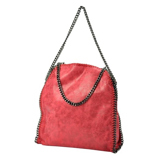 Shopper bag Gregorio czerwona na ramię matowa bez dodatków elegancka 