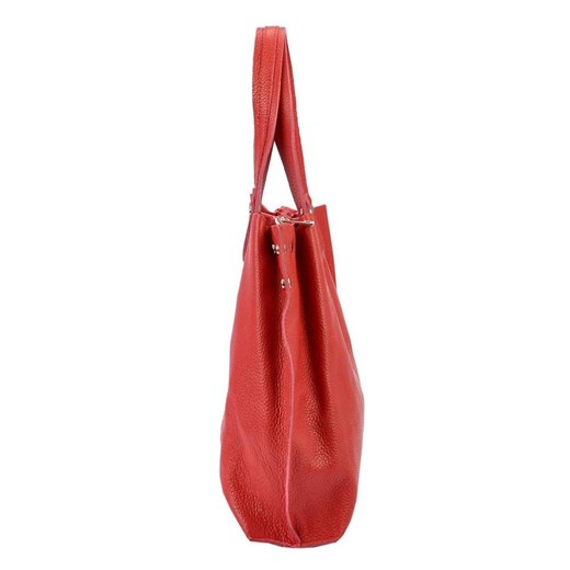 Shopper bag czerwona Patrizia Piu skórzana 
