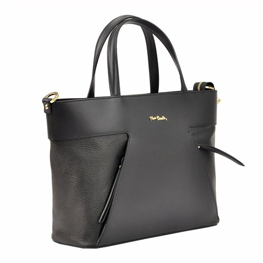 Shopper bag Pierre Cardin duża bez dodatków biała skórzana 