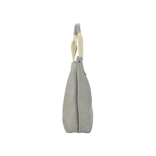 Shopper bag biała Patrizia Piu bez dodatków duża do ręki skórzana matowa 