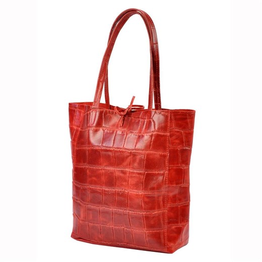 Shopper bag Patrizia Piu z tłoczeniem bez dodatków elegancka 