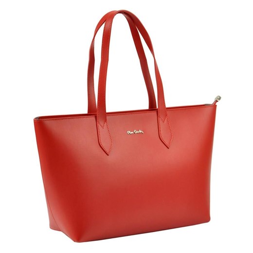 Shopper bag Pierre Cardin bez dodatków na ramię duża skórzana 