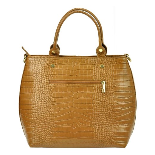 Shopper bag Patrizia Piu skórzana duża elegancka bez dodatków do ręki 