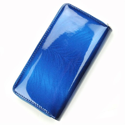 Portfel Damski Skórzany Patrizia Piu FF-116 RFID niebieski Skóra Naturalna Lakierowana