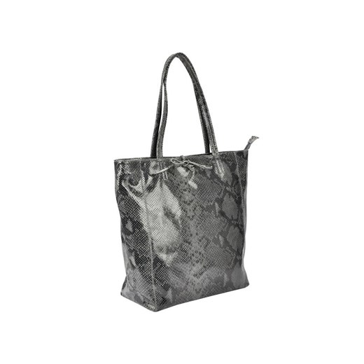 Shopper bag Patrizia Piu na ramię mieszcząca a8 lakierowana