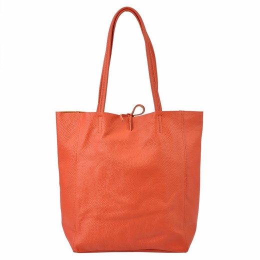 Shopper bag Patrizia Piu pomarańczowy elegancka na ramię bez dodatków duża matowa 