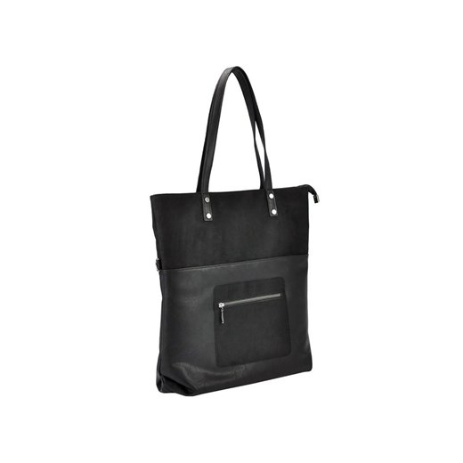 Shopper bag Patrizia Piu bez dodatków duża na ramię czarna matowa 