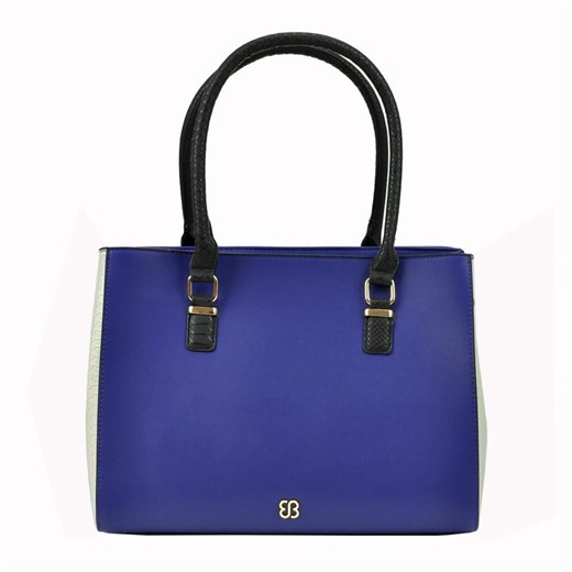 Shopper bag Bessie niebieska do ręki średniej wielkości 