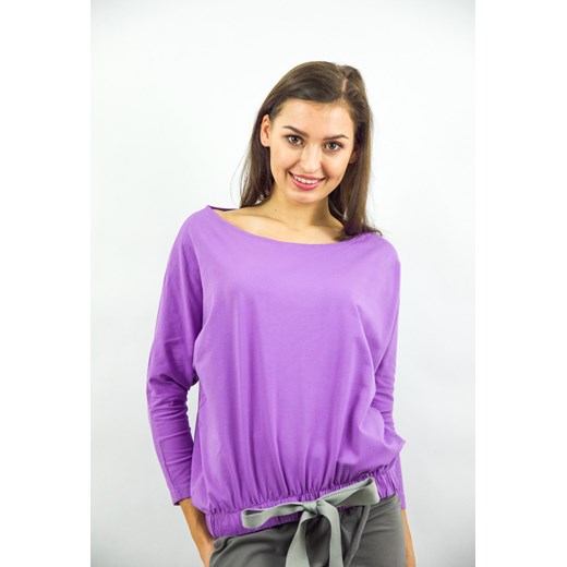 Bluza damska Byinsomnia fioletowa w stylu młodzieżowym krótka 