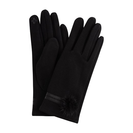 Czarne rękawiczki z pomponem Quiosque  UNI okazja  