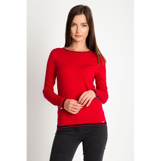 Sweter damski Quiosque czerwony z okrągłym dekoltem 