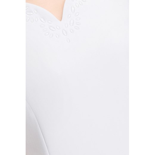 Sukienka biała Quiosque z krótkim rękawem 