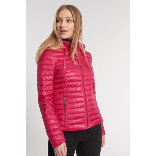 Różowa pikowana wiosenna kurtka z kapturem Quiosque  36 38 40 42 44 46 48 promocyjna cena  