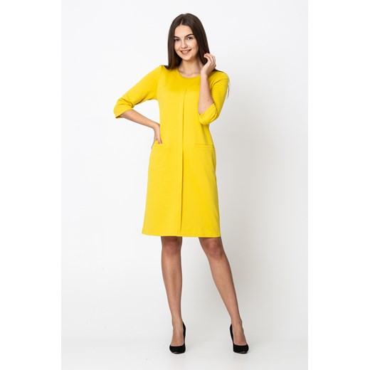 Sukienka żółta Quiosque z długim rękawem 