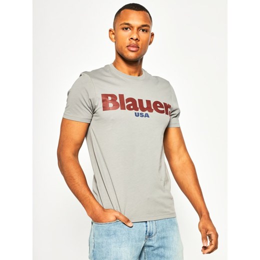 T-shirt męski szary Blauer z krótkim rękawem 
