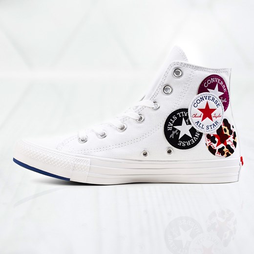 Converse trampki damskie z wysoką cholewką białe płaskie sportowe 