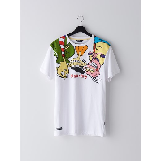 Cropp - Koszulka z nadrukiem Ed, Edd i Eddy - Biały  Cropp L 