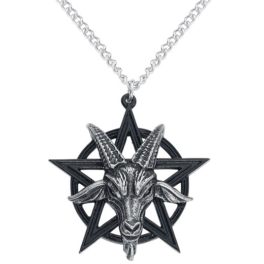Alchemy Gothic - Baphomet Pendant - Naszyjnik - czarny odcienie srebrnego   OneSize 