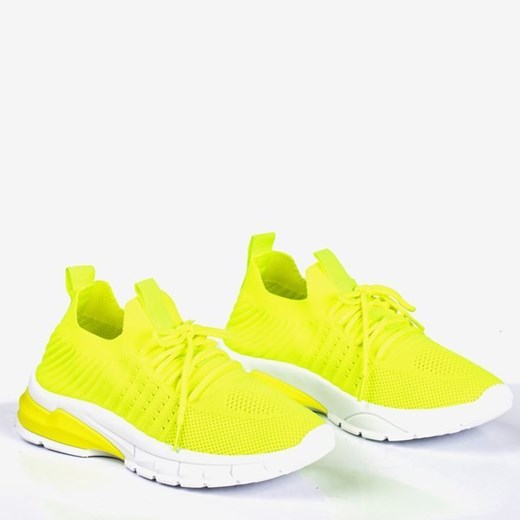 Neonowe żółte sportowe buty damskie Brighton - Obuwie  Royalfashion.pl 40 