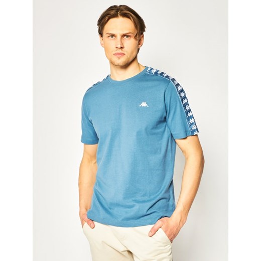 T-shirt męski Kappa niebieski z krótkim rękawem 