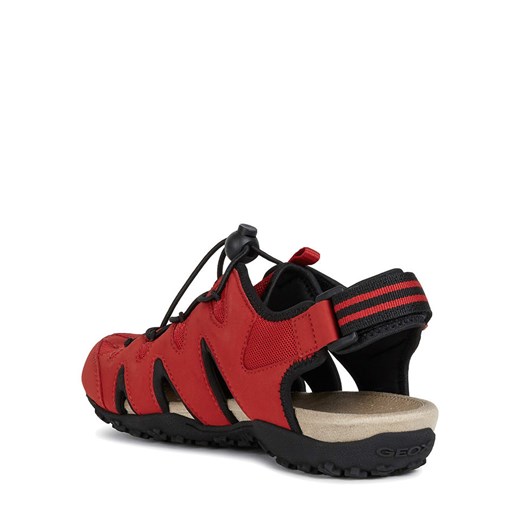 Geox sandały damskie na rzepy sportowe na płaskiej podeszwie bez wzorów 