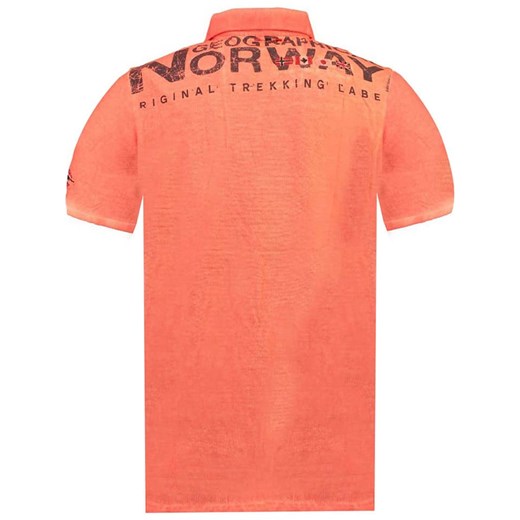 Pomarańczowa t-shirt chłopięce Geographical Norway z krótkimi rękawami 