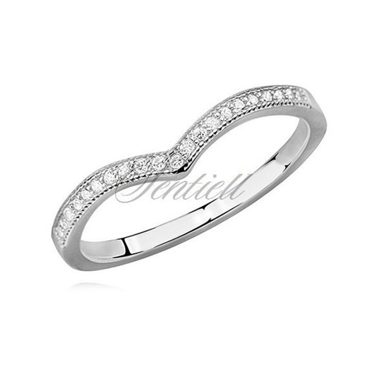 Srebrny minimalistyczny pierścionek pr.925 cyrkonia biała