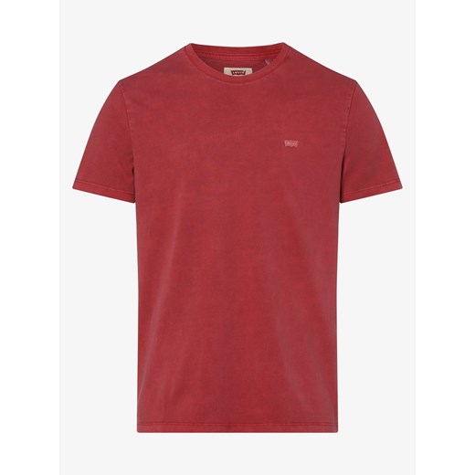 T-shirt męski czerwony Levi's bawełniany bez wzorów 