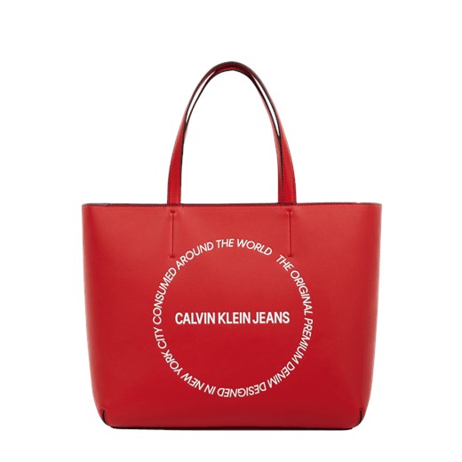 Shopper bag Calvin Klein ze skóry ekologicznej bez dodatków 