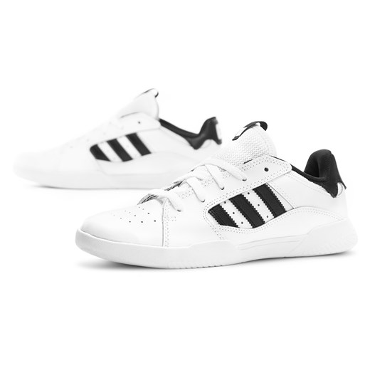Buty sportowe dziecięce Adidas białe ze skóry gładkie 
