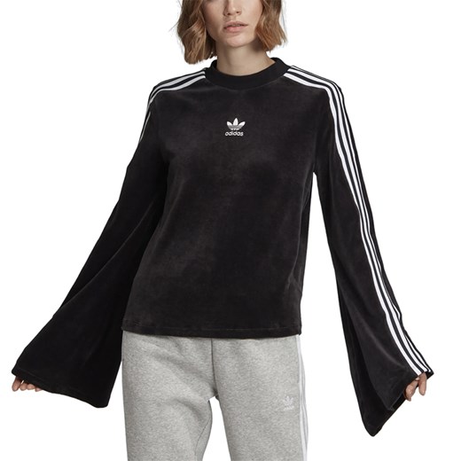 Czarna bluza damska Adidas w sportowym stylu krótka 