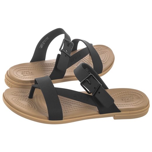 Klapki Crocs Tulum Toe Post Sandal W Black/Tan 206108-00W (CR187-b)