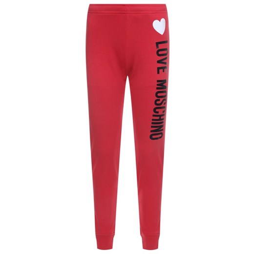 Spodnie damskie Love Moschino czerwone dresowe 