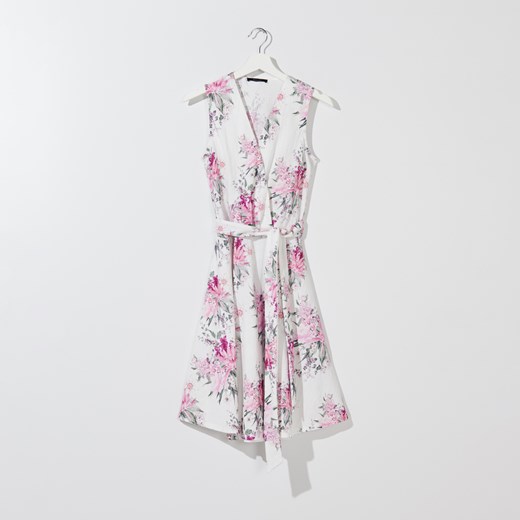 Mohito - Kopertowa sukienka z wiskozą - Różowy  Mohito L 
