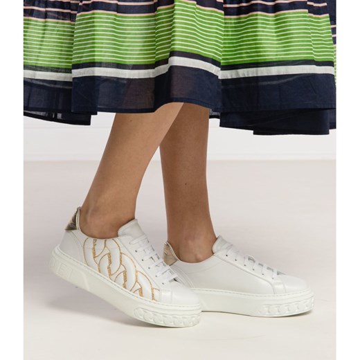 Buty sportowe damskie białe Casadei ze skóry wiązane 