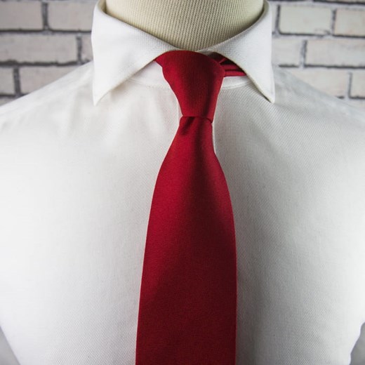 Krawat Em Men`s Accessories czerwony bez wzorów 