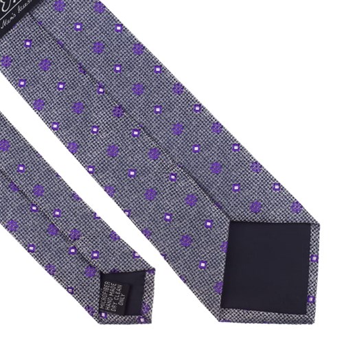 Krawat szary mikrowzór EM 95  Em Men`s Accessories  EM Men's Accessories