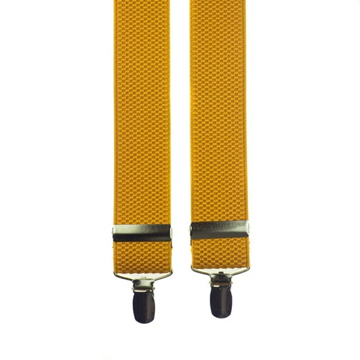 Szelki żółte z fakturą z wykończeniem skórzanym EM 6 Em Men`s Accessories   EM Men's Accessories