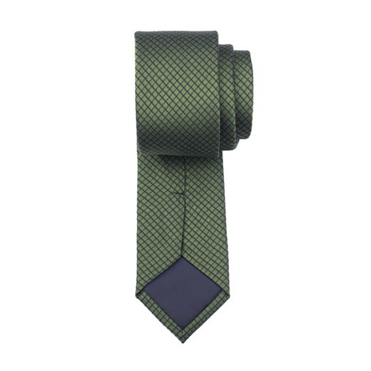 Krawat jedwabny zielony w kratkę EM 26 Em Men`s Accessories   EM Men's Accessories