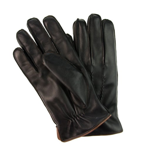 Rękawiczki PREMIUM w kolorze czarnym z obszyciem - skóra z owcy EM 20  Em Men`s Accessories  EM Men's Accessories