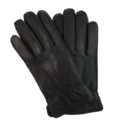 Rękawiczki PREMIUM w kolorze czarnym - skóra z jelenia EM 25 Em Men`s Accessories   EM Men's Accessories